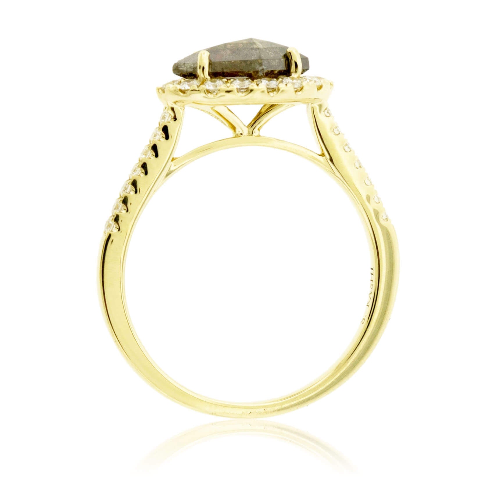 Natural Rough Diamond & Diamond Halo Style Ring - Park City Jewelers
