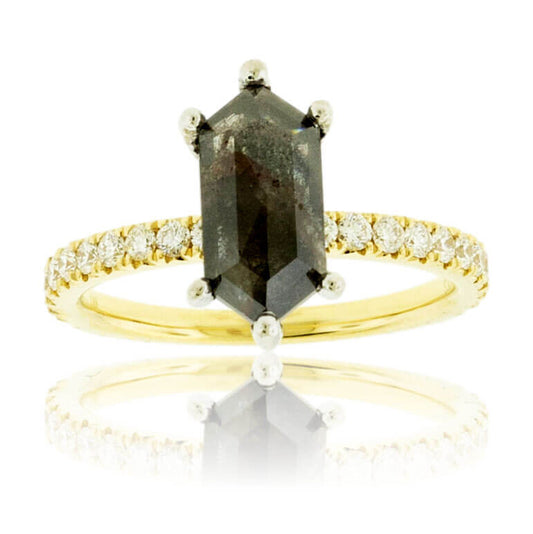 Natural Salt and Pepper Diamond & Diamond Ring - Park City Jewelers