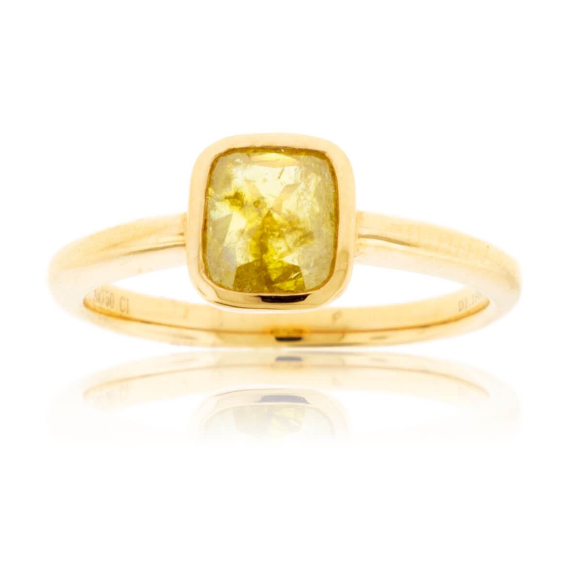 Natural Yellow Diamond Bezel Solitaire Ring - Park City Jewelers
