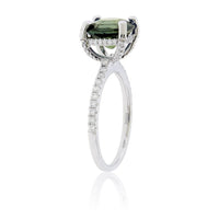No Heat Blue-Green Sapphire & Diamond Ring - Park City Jewelers