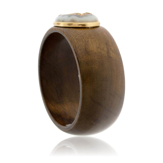 Oblong Druzy & Cabreuva Wood Bracelet - Park City Jewelers