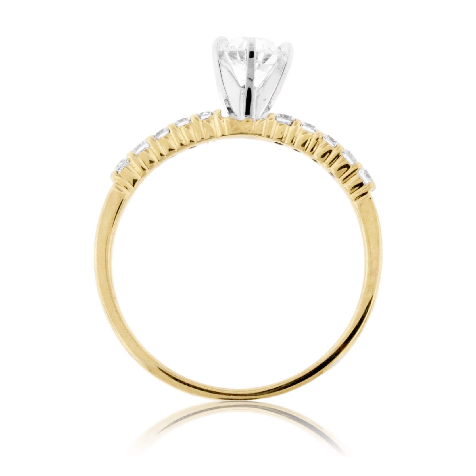 Old European Cut Round Diamond Accented Engagement Ring - Park City Jewelers