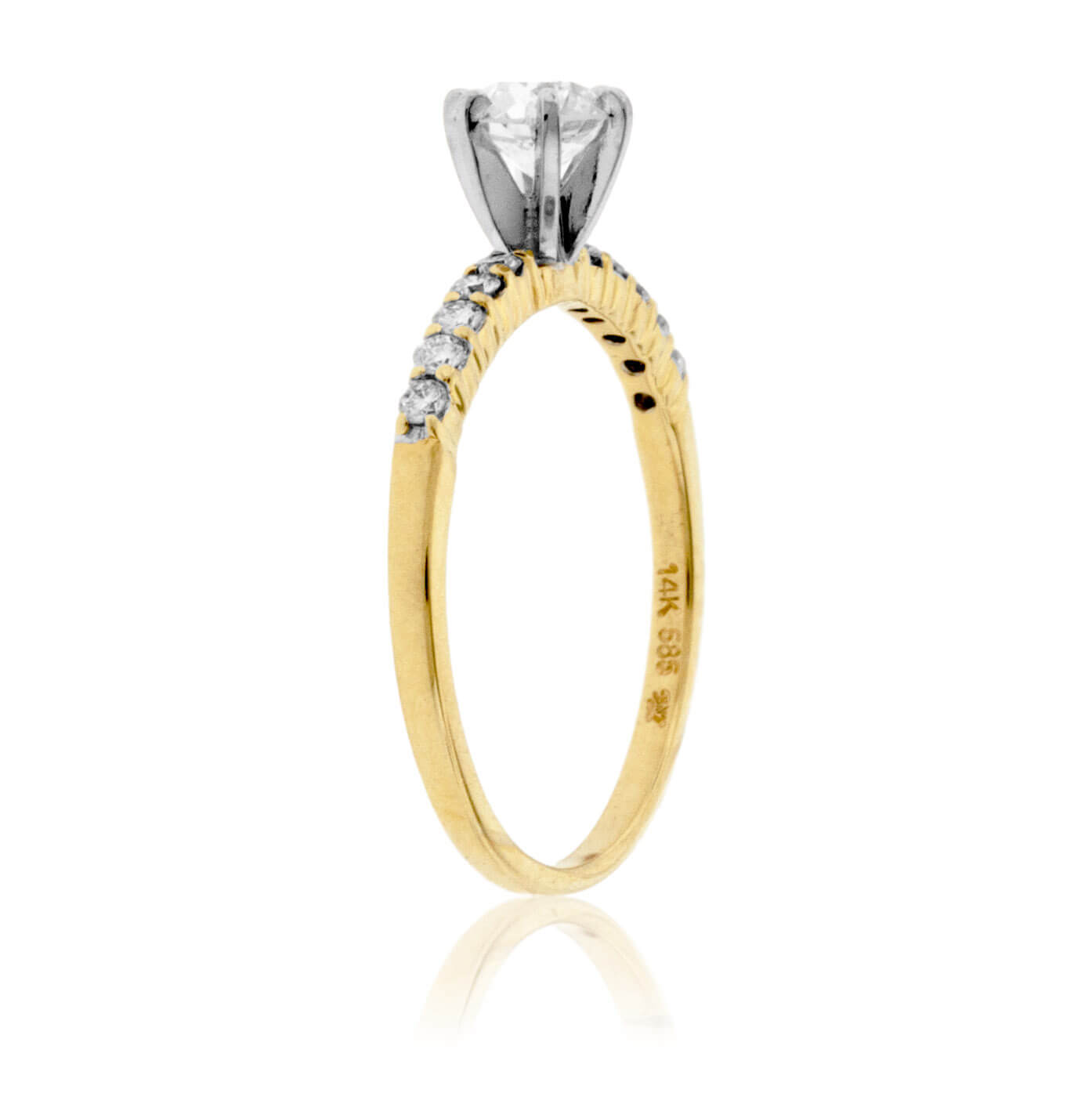 Old European Cut Round Diamond Accented Engagement Ring - Park City Jewelers
