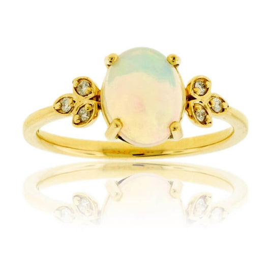 Opal Cabochon & Diamond Accented Ring - Park City Jewelers