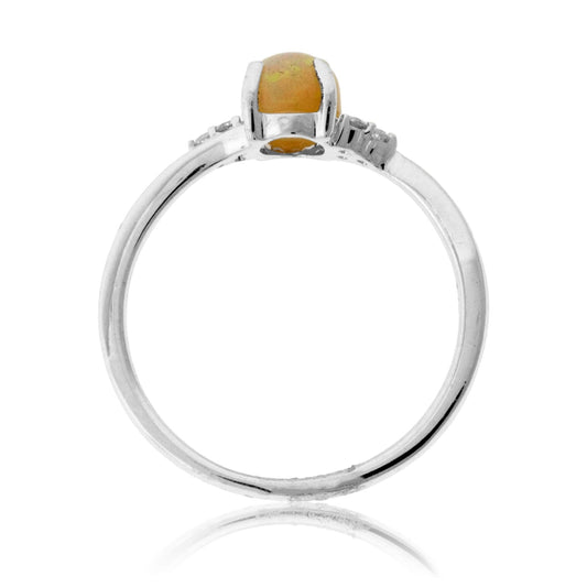 Opal Cabochon & Diamond Accented Ring - Park City Jewelers