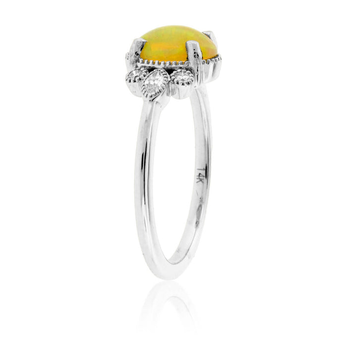 Opal Cabochon & Diamond Accented Ring - Park City Jewelers