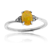 Opal Cabochon & Diamond Accented Ring - Park City Jewelers