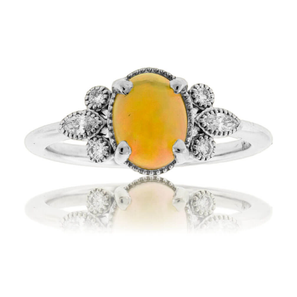 Opal Cabochon & Diamond Accented Ring - Park City Jewelers