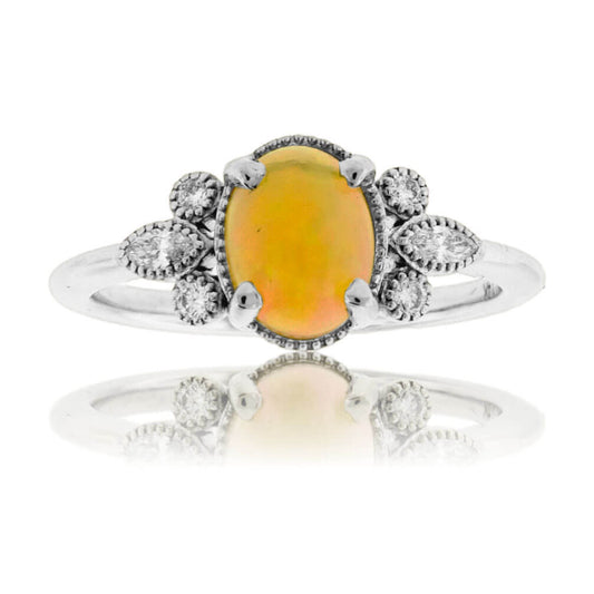 Opal Cabochon & Diamond Accented Ring - Park City Jewelers