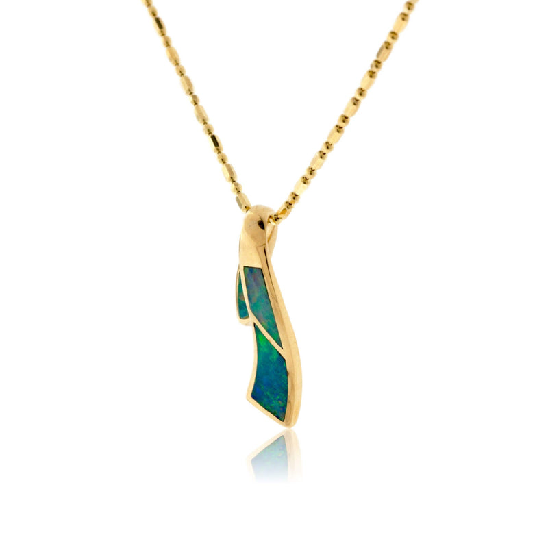 Opal Inlay Free Form Style Pendant - Park City Jewelers
