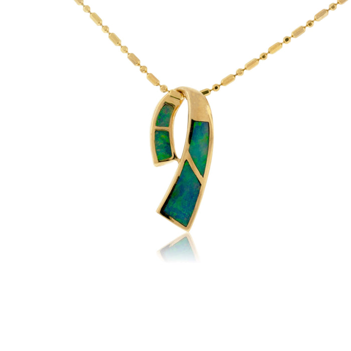 Opal Inlay Free Form Style Pendant - Park City Jewelers