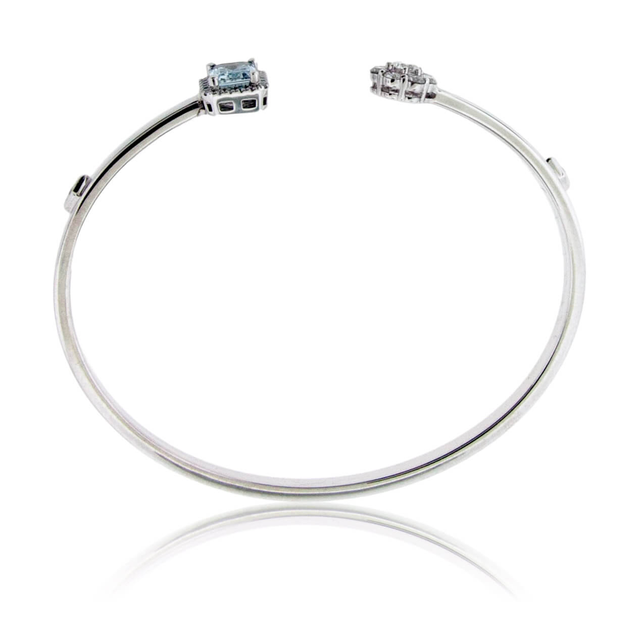Open Center Diamond & Aquamarine Bracelet - Park City Jewelers
