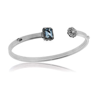Open Center Diamond & Aquamarine Bracelet - Park City Jewelers