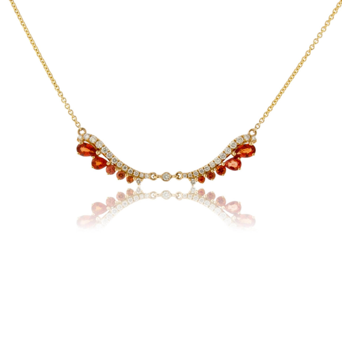 Orange Sapphire & Diamond Necklace - Park City Jewelers