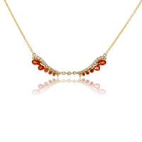 Orange Sapphire & Diamond Necklace - Park City Jewelers