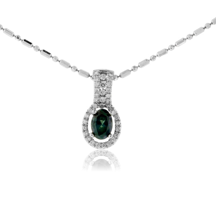 Oval Alexandrite & Diamond Halo Pendant - Park City Jewelers