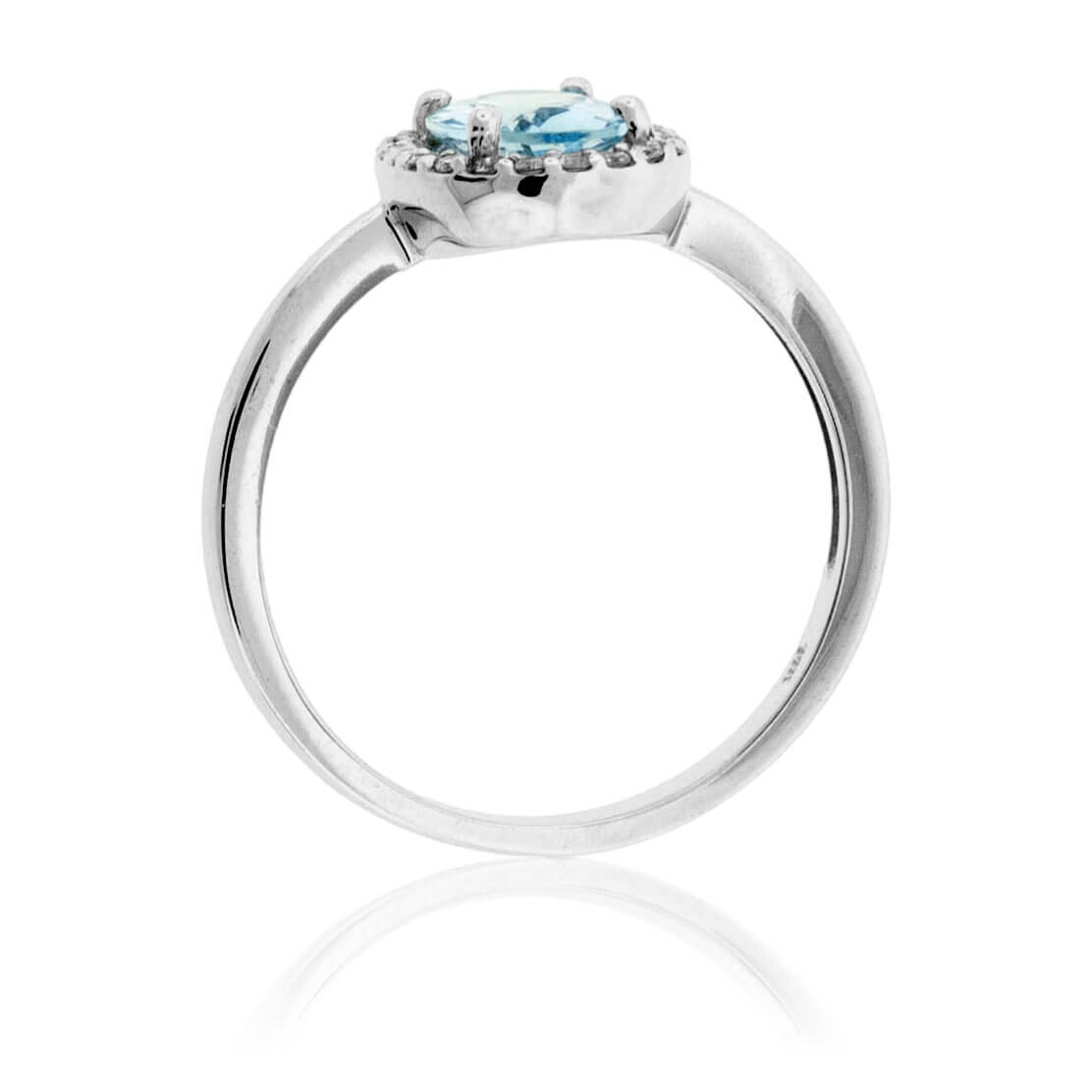 Oval Aquamarine and Diamond Halo Ring - Park City Jewelers