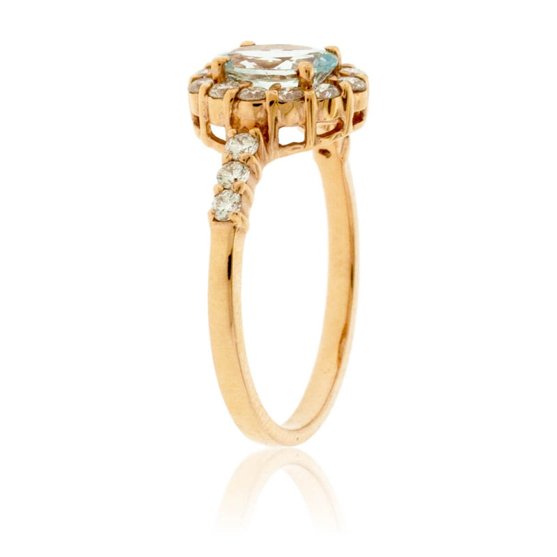 Oval Aquamarine and Diamond Ring - Park City Jewelers