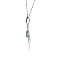 Oval Aquamarine & Geometric Halo Pendant - Park City Jewelers