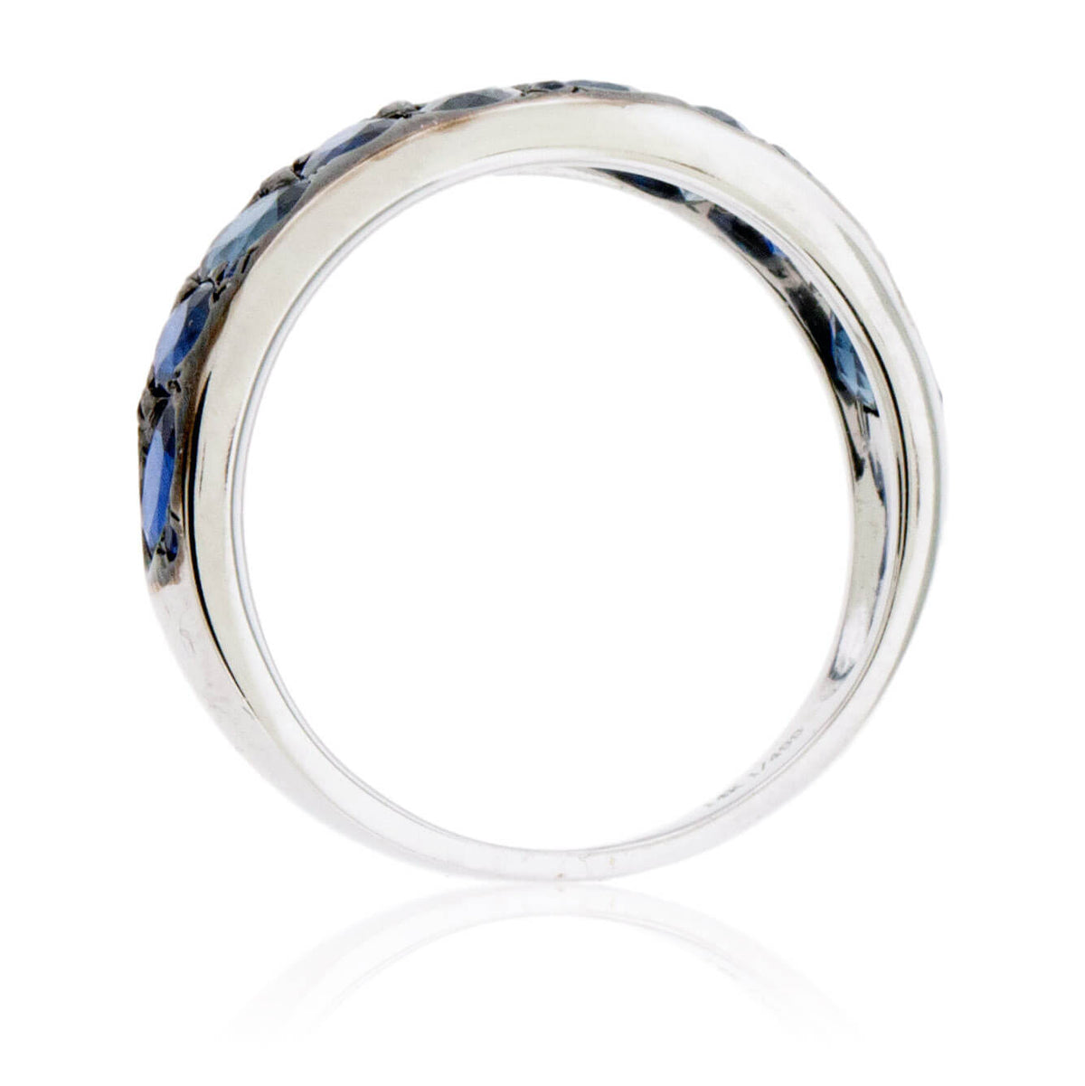 Oval Blue Sapphire & Black Rhodium Plated Ring - Park City Jewelers