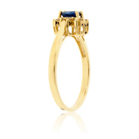 Oval Blue Sapphire & Diamond Classic Halo Ring - Park City Jewelers