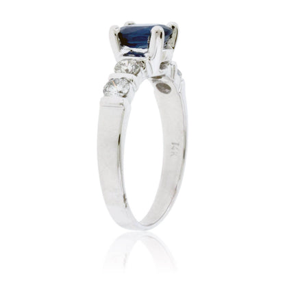 Oval Blue Sapphire & Diamond Ring - Park City Jewelers