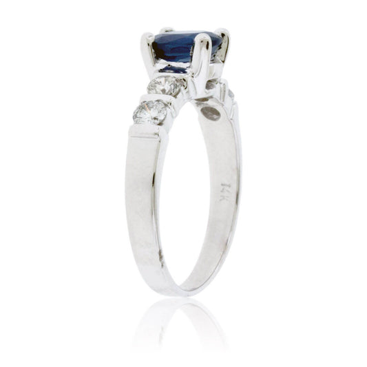 Oval Blue Sapphire & Diamond Ring - Park City Jewelers