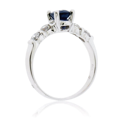 Oval Blue Sapphire & Diamond Ring - Park City Jewelers