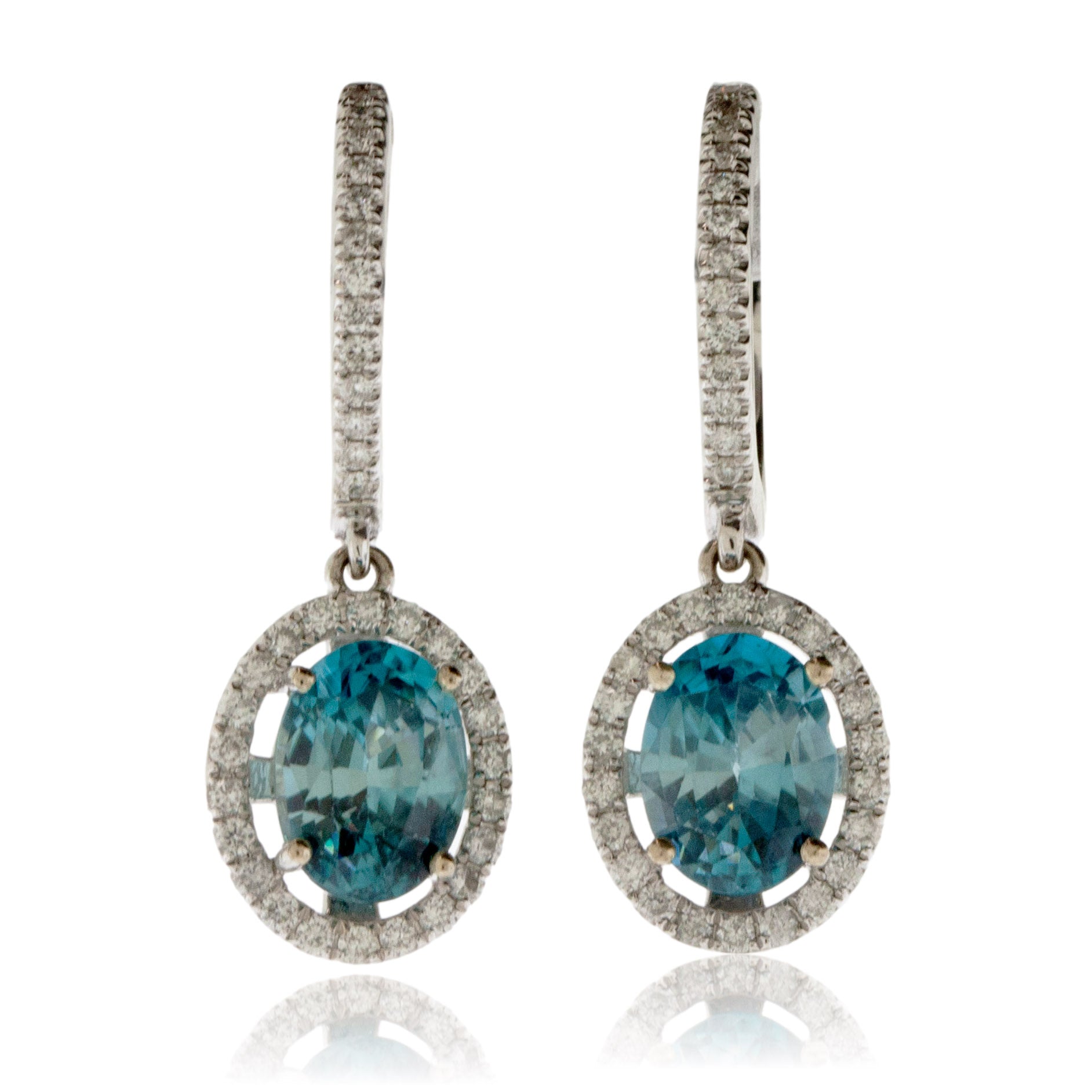 Blue hot sale zircon earrings