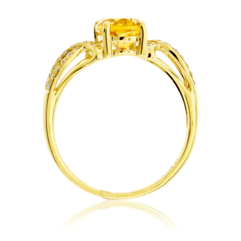 Oval Citrine and Diamond Accented Ring - Park City Jewelers