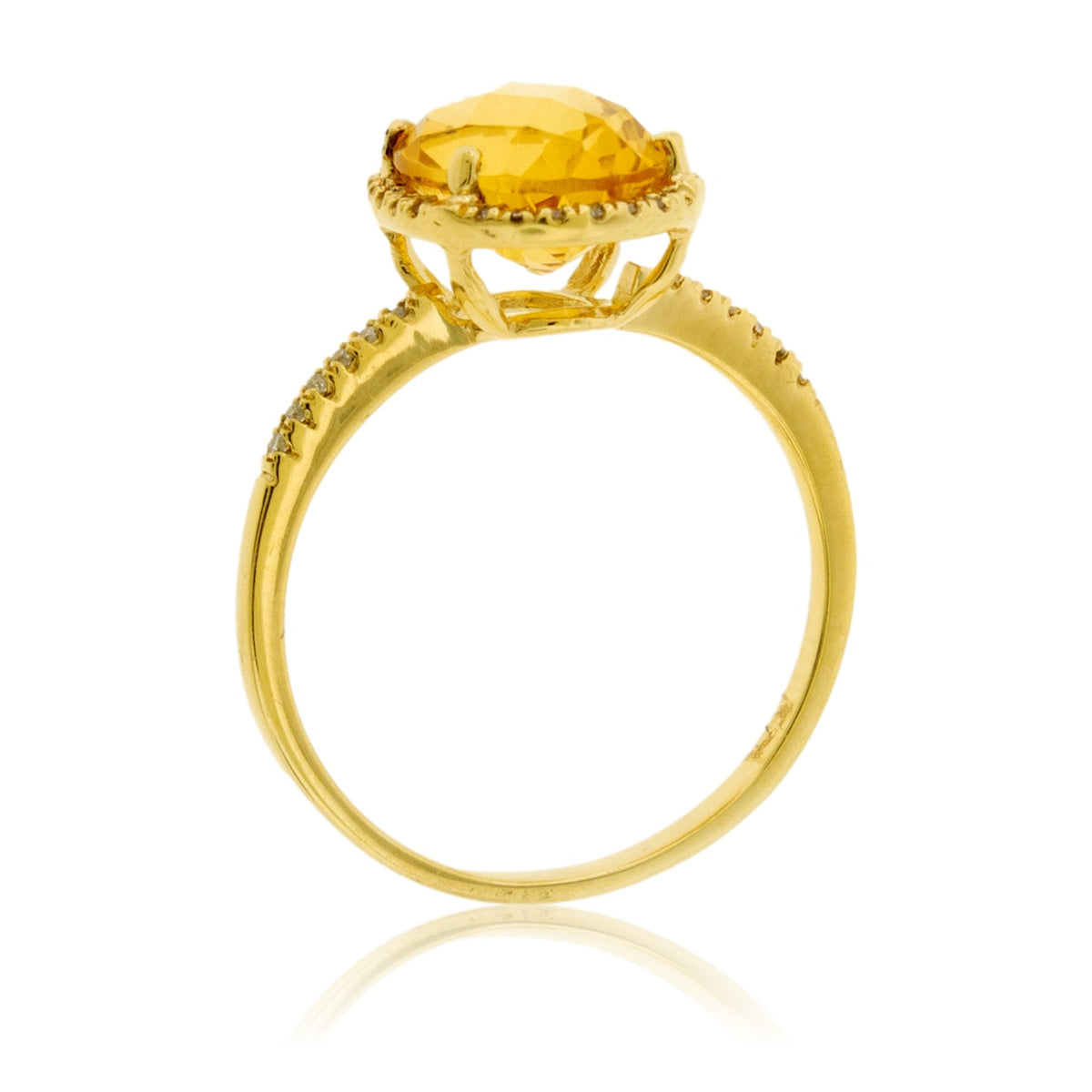 Oval Citrine and Diamond Halo Ring - Park City Jewelers