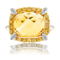 Oval Citrine, Yellow Sapphire and Diamond Ring - Park City Jewelers