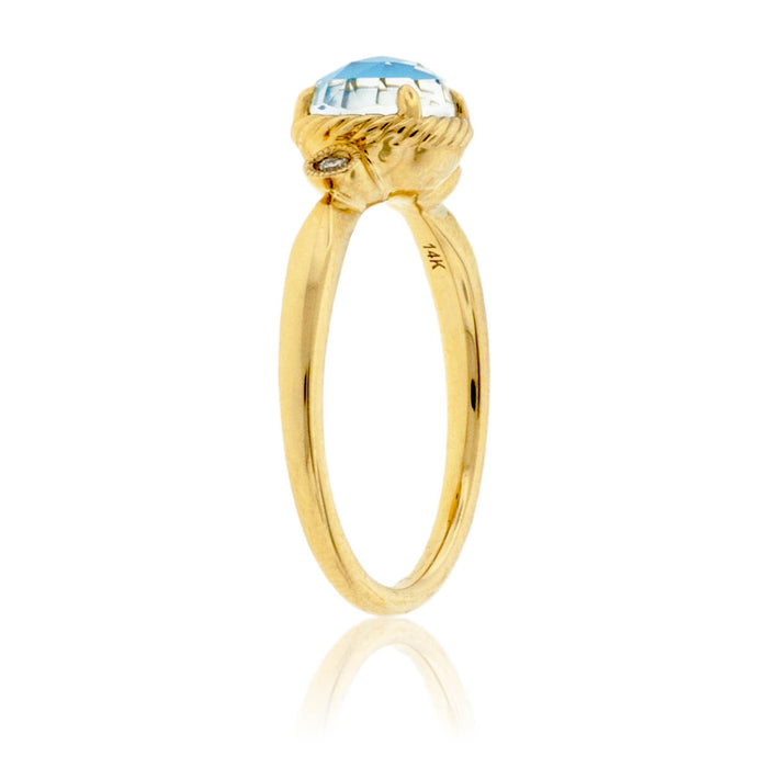 Oval Crystal Over Turquoise & Diamond Ring - Park City Jewelers