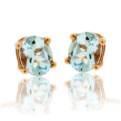 Oval Cut Aquamarine Stud Earrings - Park City Jewelers