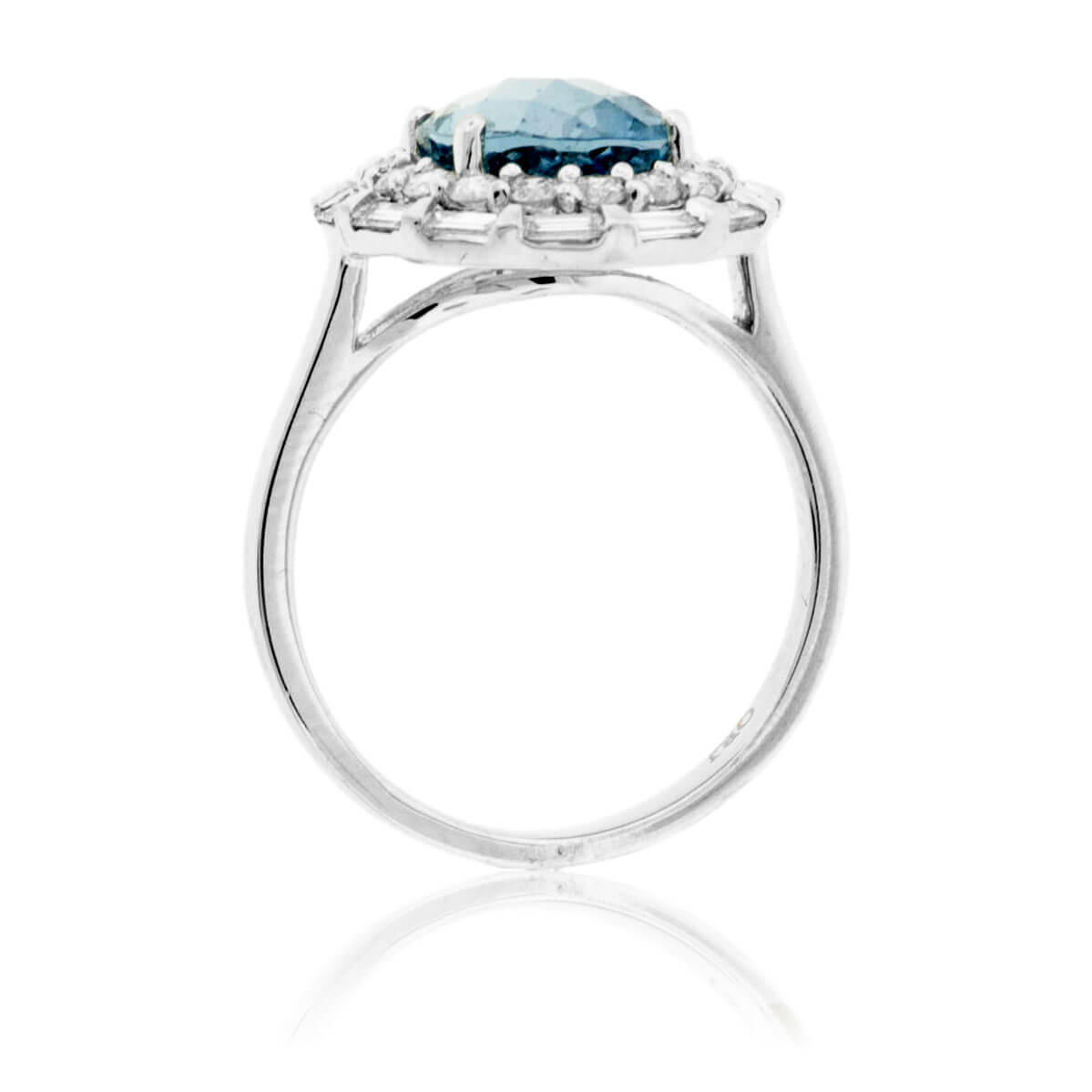 Oval-Cut Aquamarine with Unique Diamond Double Halo Ring - Park City Jewelers