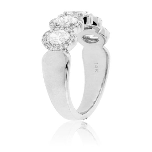 Oval Cut Diamond & Diamond Halo Band - Park City Jewelers