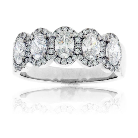 Oval Cut Diamond & Diamond Halo Band - Park City Jewelers