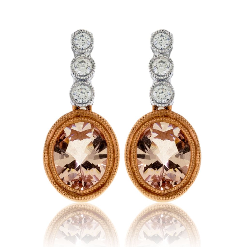 wholesaler of Morganite Diamond Earring in India and USA