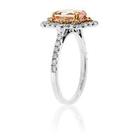 Oval Cut Morganite & Diamond Double Halo Ring - Park City Jewelers