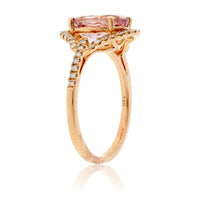 Oval Cut Morganite & Diamond Halo Ring - Park City Jewelers