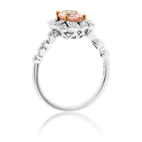 Oval Cut Morganite & Diamond Unique Halo Ring - Park City Jewelers