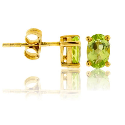 Oval Cut Peridot Stud Earrings - Park City Jewelers