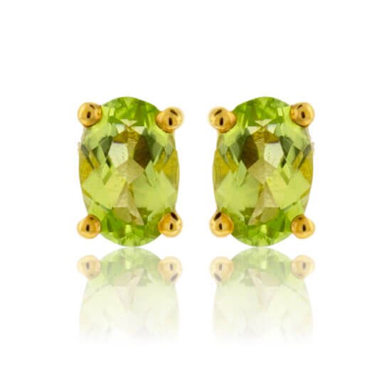 Oval Cut Peridot Stud Earrings - Park City Jewelers