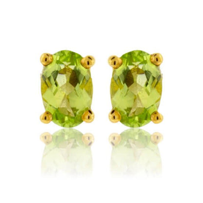 Oval Cut Peridot Stud Earrings - Park City Jewelers