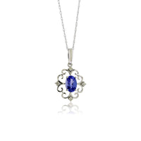Oval-Cut Tanzanite Accented in Filigree Style Pendant - Park City Jewelers