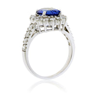 Oval Cut Tanzanite and Diamond Halo Ring - Park City Jewelers