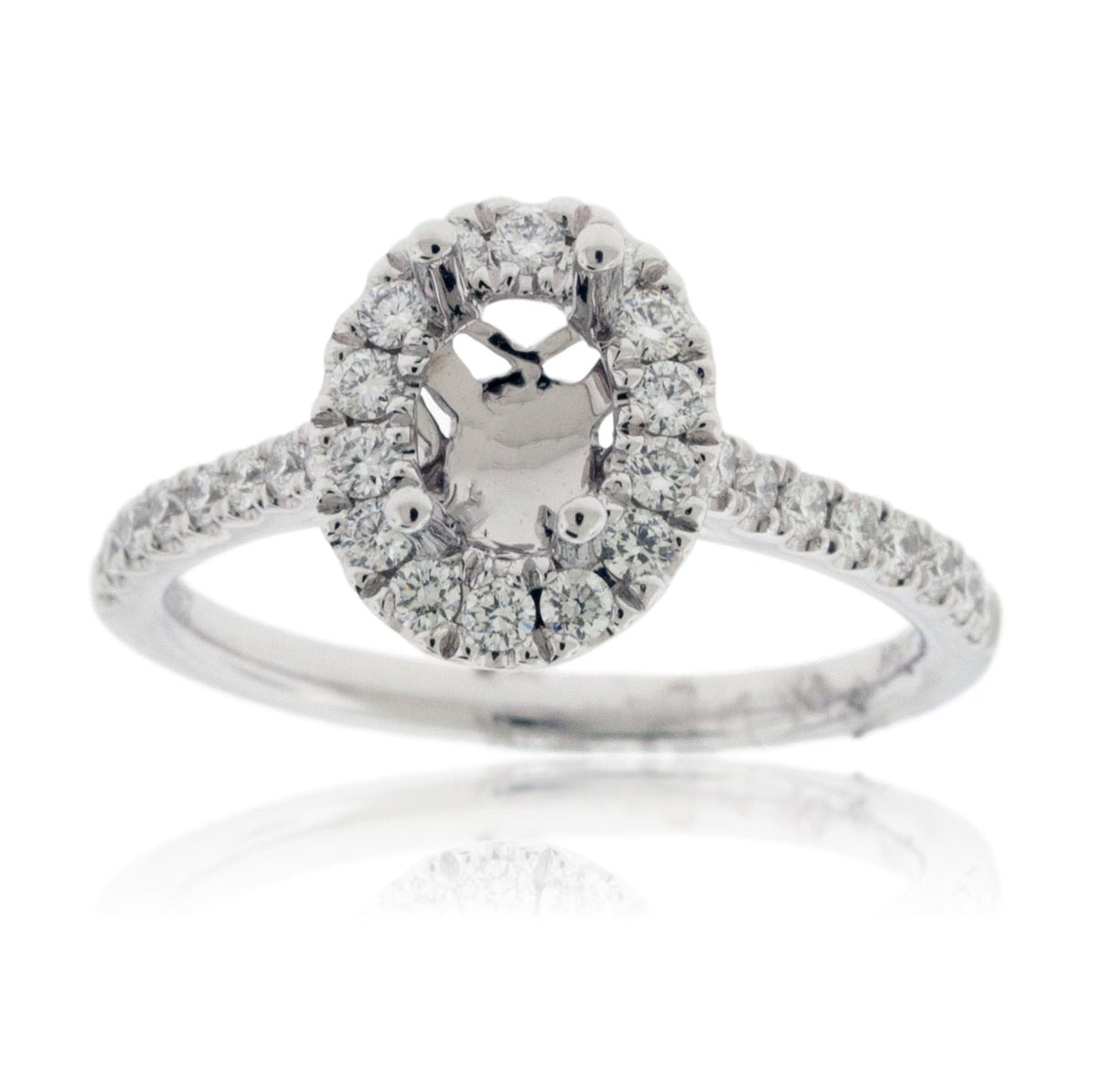 Oval Diamond Engagement Semi-Mount Ring - Park City Jewelers