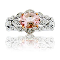 Oval East-West Morganite & Diamond Ring - Park City Jewelers