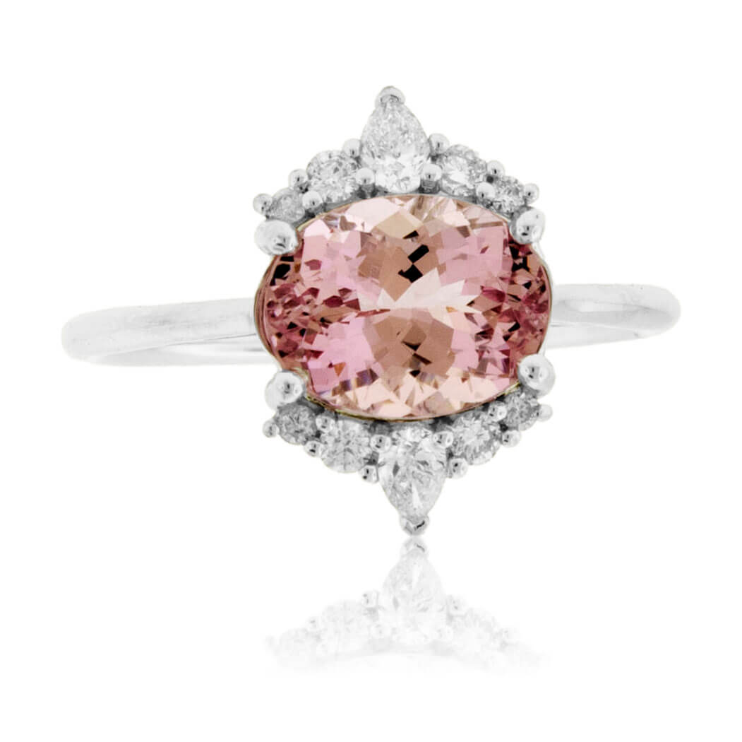 Rose gold east on sale west morganite ring