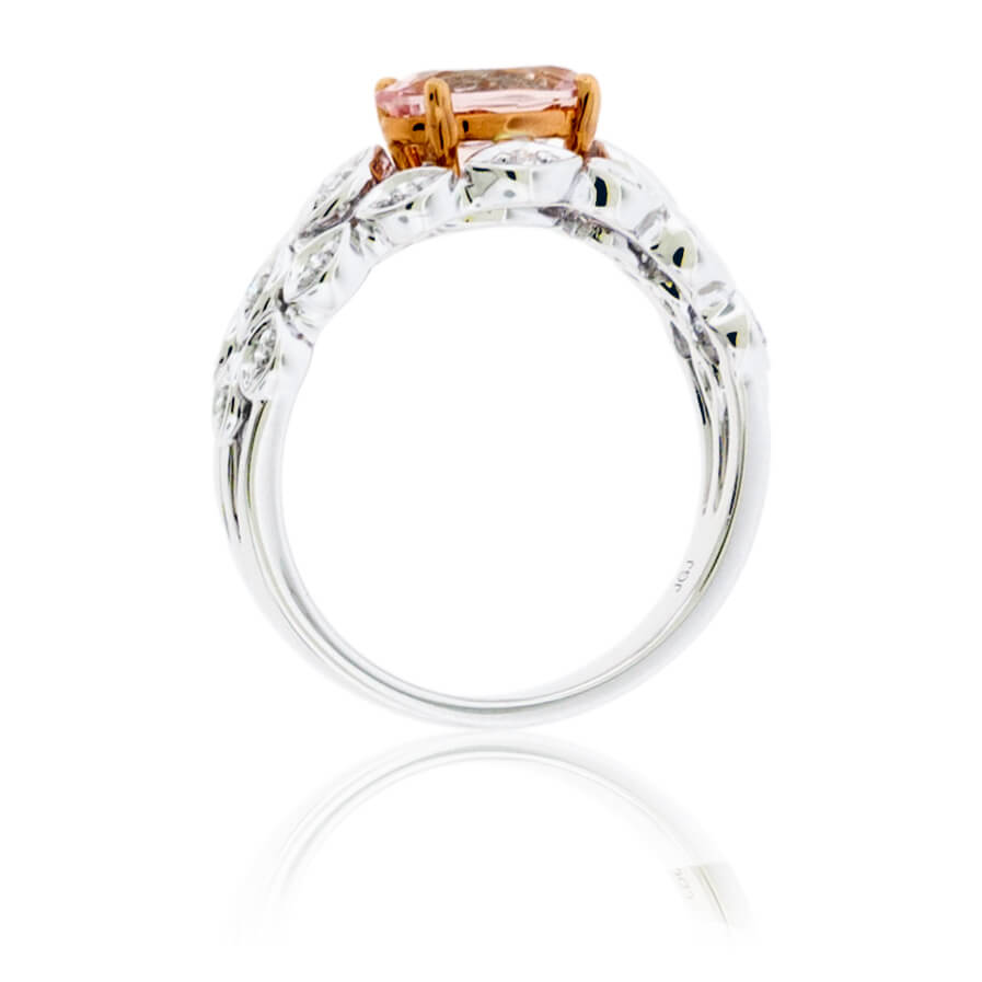 Oval East-West Morganite & Diamond Ring - Park City Jewelers